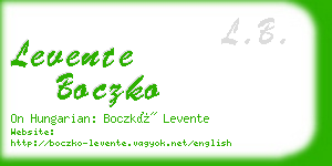 levente boczko business card