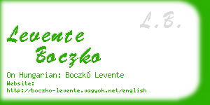 levente boczko business card